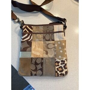 Vintage COACH Vintage  Signature Patchwork Crossbody Color Tan